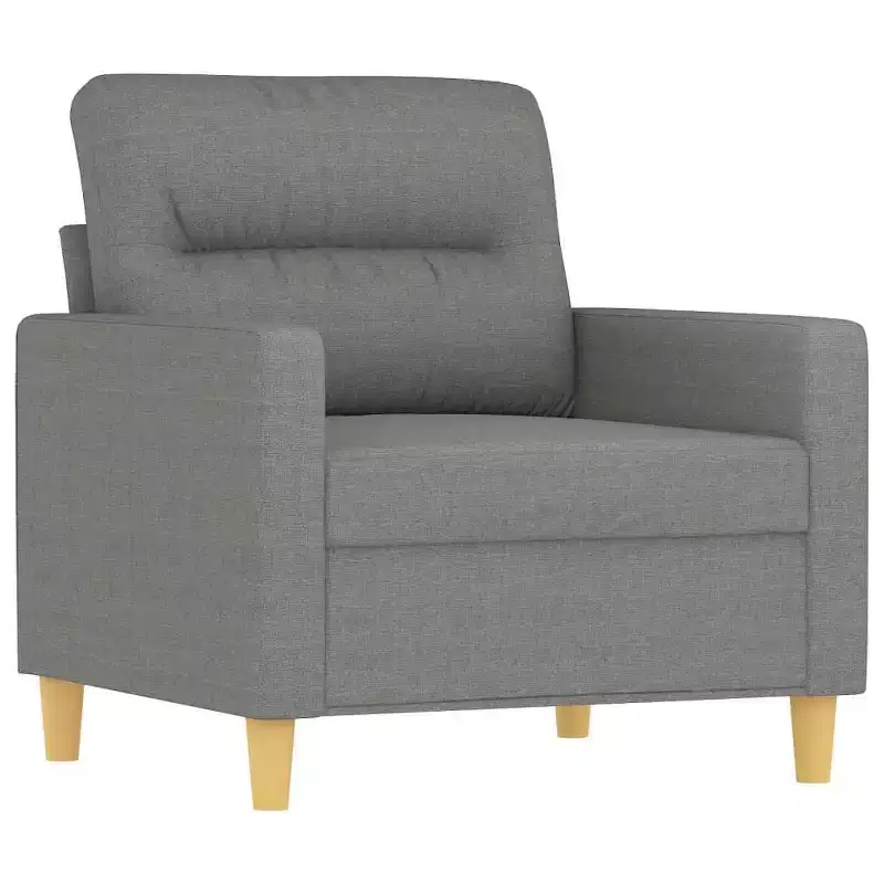 vidaXL Modern Fabric Sofa Chair in Dark Gray - Comfortable Seating with Padded Armrests, Back Pillow and Durable Metal Frame