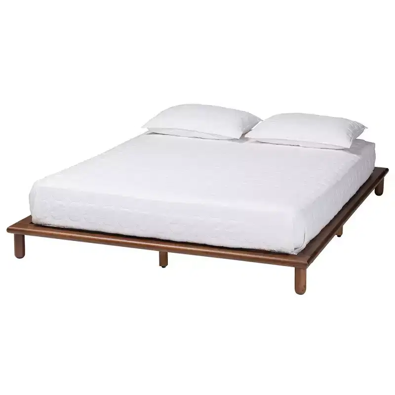 Baxton Studio Alivia Wood Bed Frame Walnut Brown