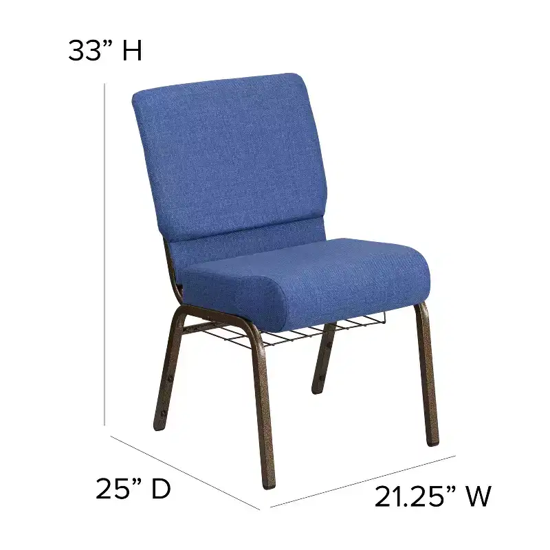 Flash Furniture HERCULES Series 21''W Church Chair with Book Rack