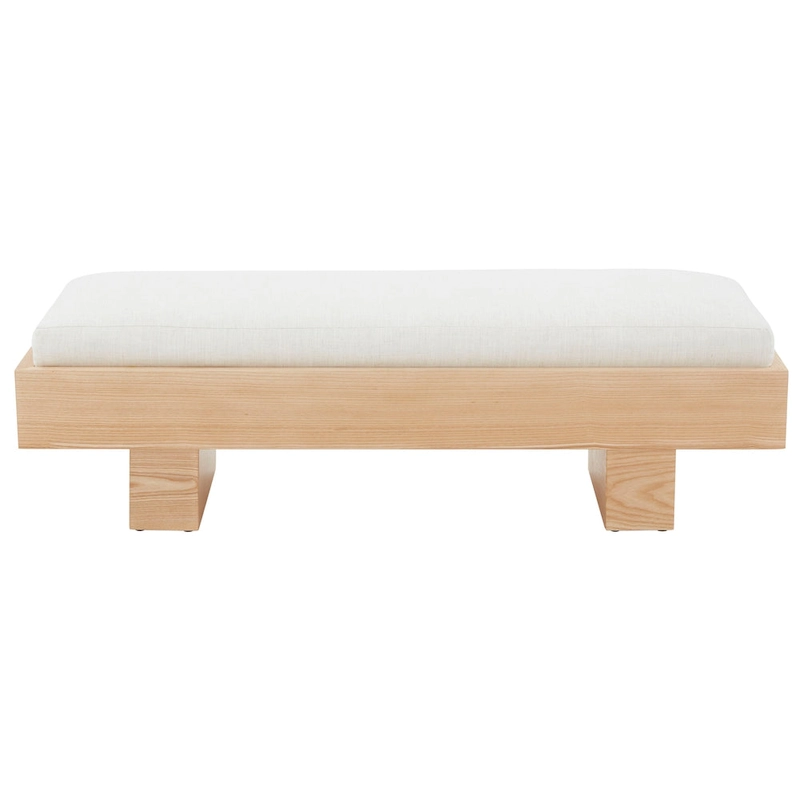 SAFAVIEH Couture Ferah White Wood Bench - 52 W x 20 D x 17 H - 52Wx20Dx17H