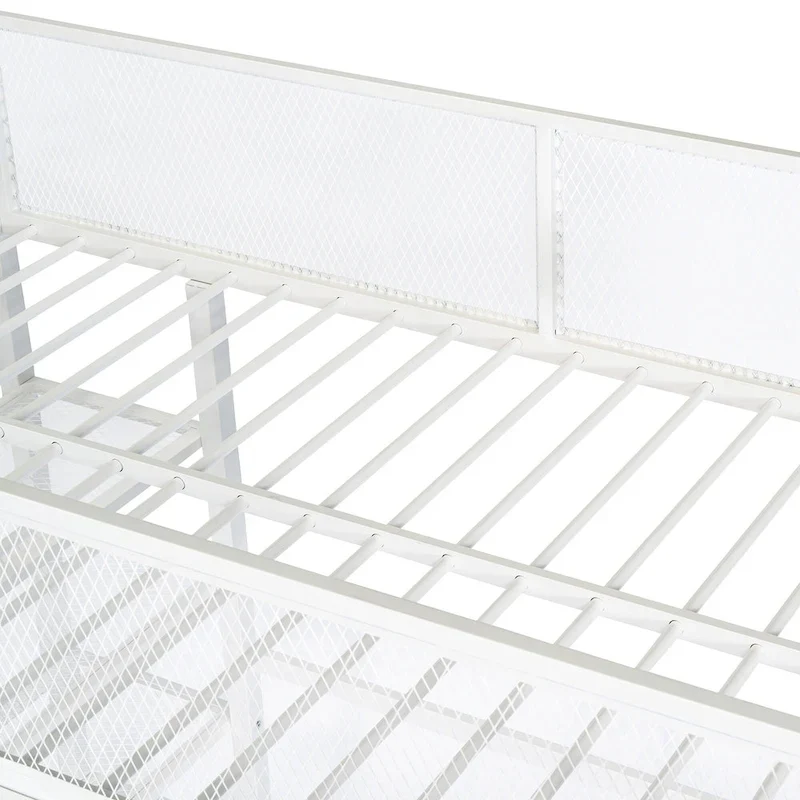 Twin Loft Bed with Four Shelves