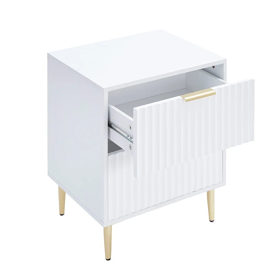 2 Drawer Bedside Table - Warm White