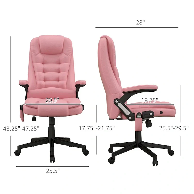 HOMCOM High Back Vibration Massage Office Chair with 6 Vibration Points, Heated Reclining PU Leather Computer Chair
