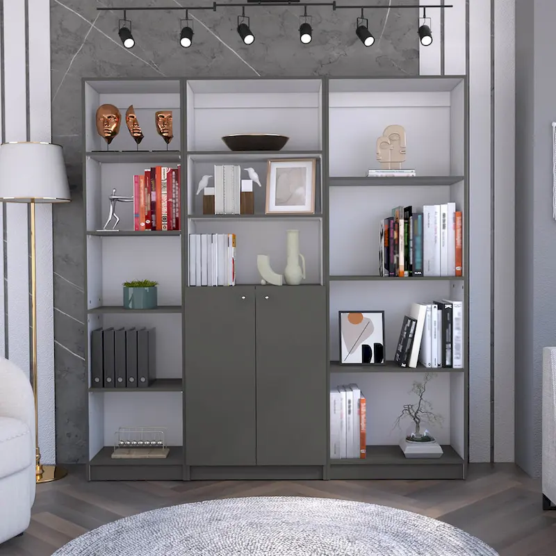 Kenyon 67 Wide 5-Shelf and Cabinet Bookcase Set of 3