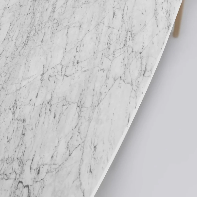 Castello 43 Rectangular Italian Carrara White Marble Console Table with Shelf - 43L x 12W x 31H - 43L x 12W x 31H