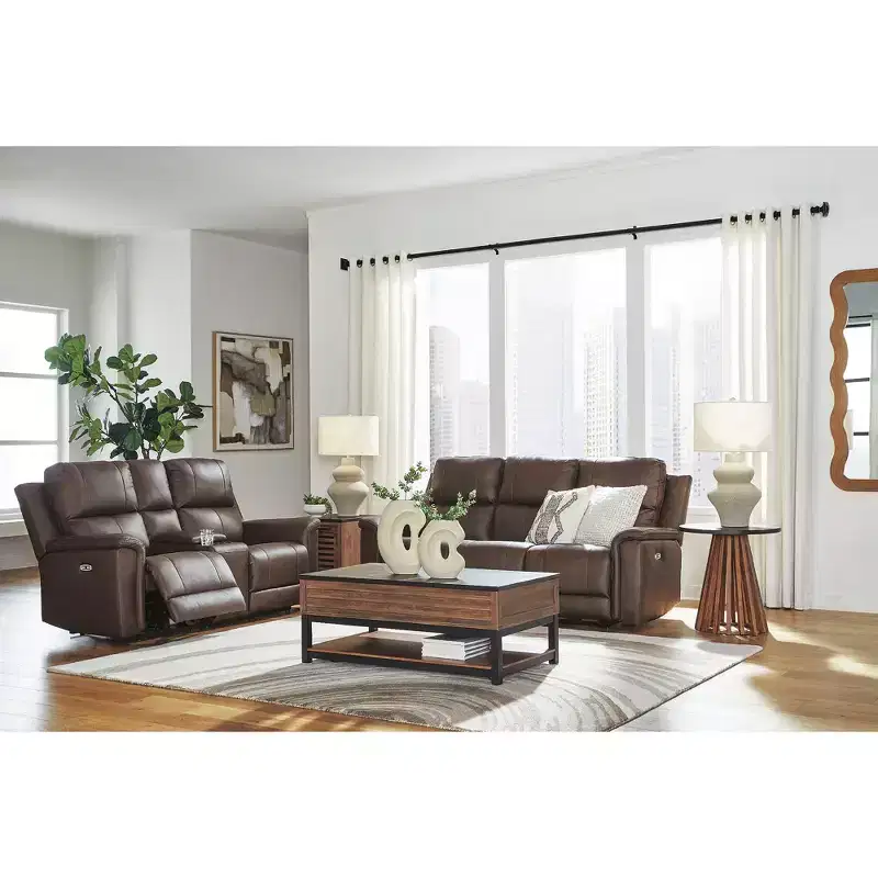 Kallari Round End Table — Two-Tone Warm Brown & Black, Mango Wood & Veneer