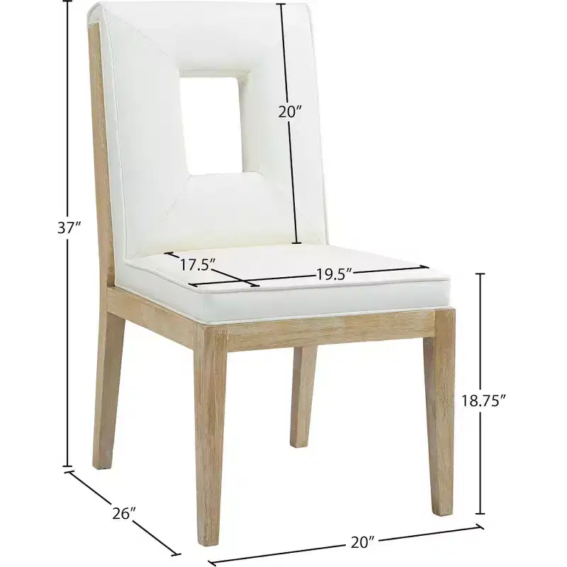 Meridian Furniture,Gwendolyn Vegan Leather Dining Side Chair, Set of 2
