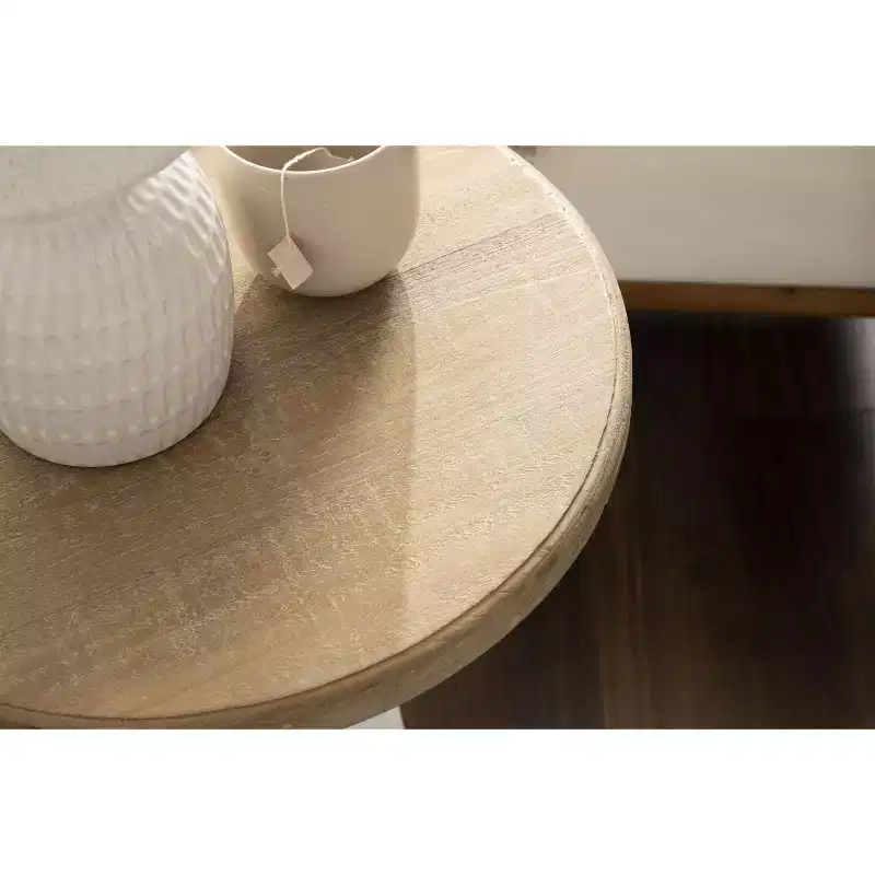 Kate and Laurel Linsley Round Wood Side Table, 16 Diameter, Rustic Brown
