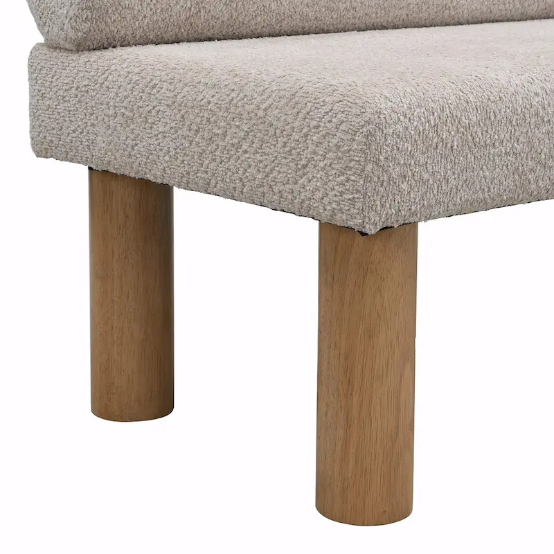 Upholstered Dining Bench with Solid Wood Legs