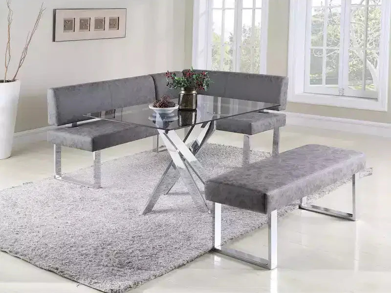 Modern Gray Upholstered Bench