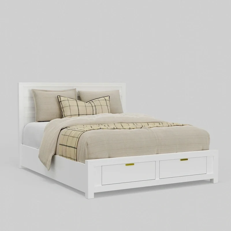 Carmel Eastern King Storage Bed, White