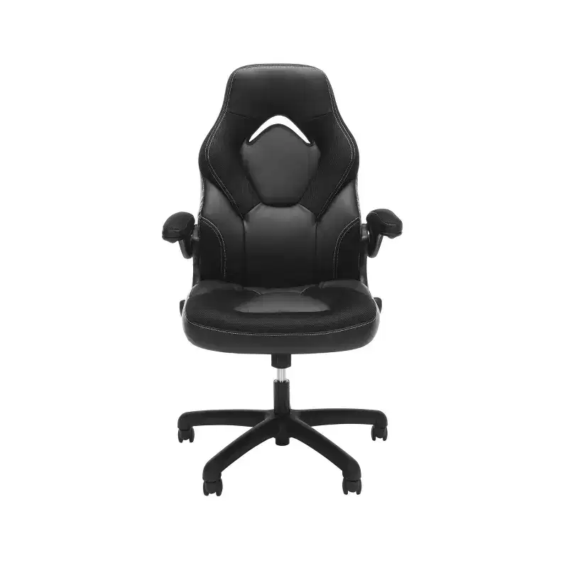 Ergonomic Gaming Chair | Flip-up Arms | Bonded Leather | 275 lb | 5-Year Warranty