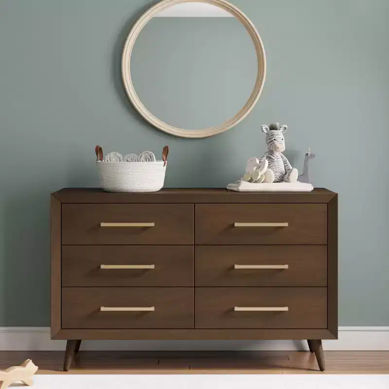 Child Craft 6-Drawer Cranbrook Double Dresser for Nursery or Bedroom, Anti-Tip Kit Included to Prevent Tipping, Non-Toxic, Baby Safe Finish