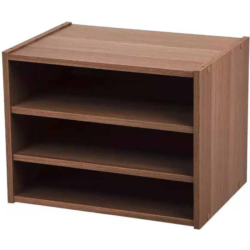 Modular Wood Stacking Storage Box with Shelf