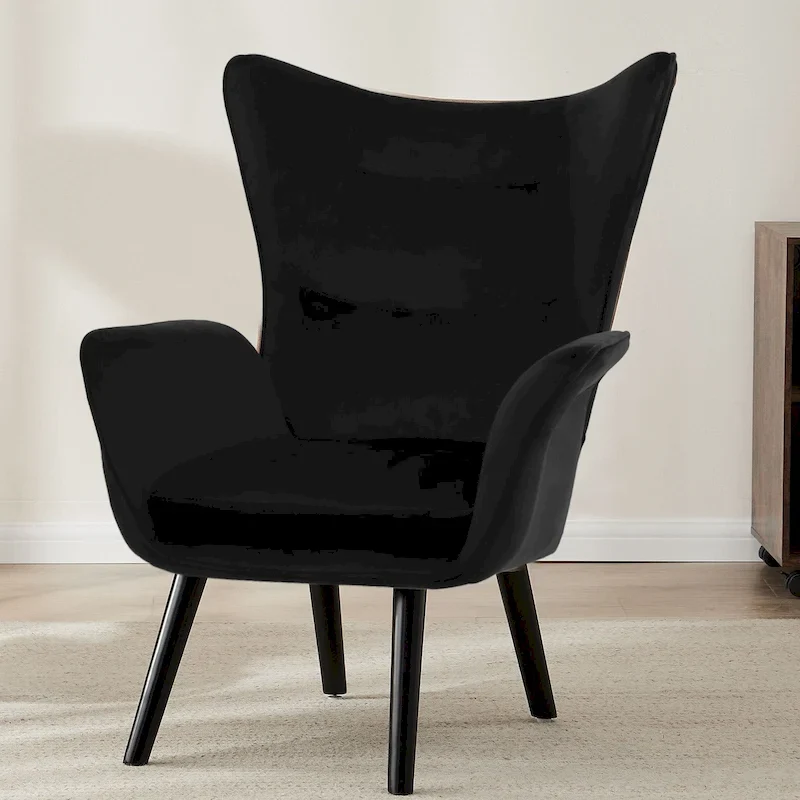 Upholstered Wingback Armchair Leisure Accent Chair, Single - 40.55 H x 28.34 W x 33.1 D