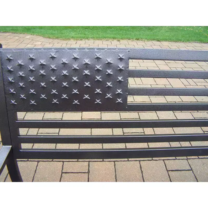 American Pride Outdoor Bench - Bronze - Oakland Living: Weather-Resistant Steel, Patio Seating
