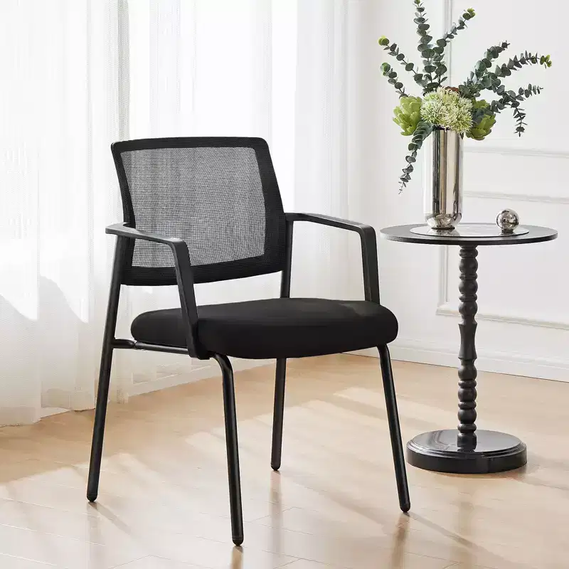 JIONJOY 24.4 in. Wide Mesh Back Stacking Arm Task Chair | Black