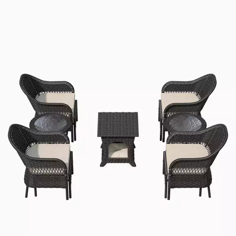 UPTIOT 11-Piece Outdoor Wicker Patio Conversation Seating Set