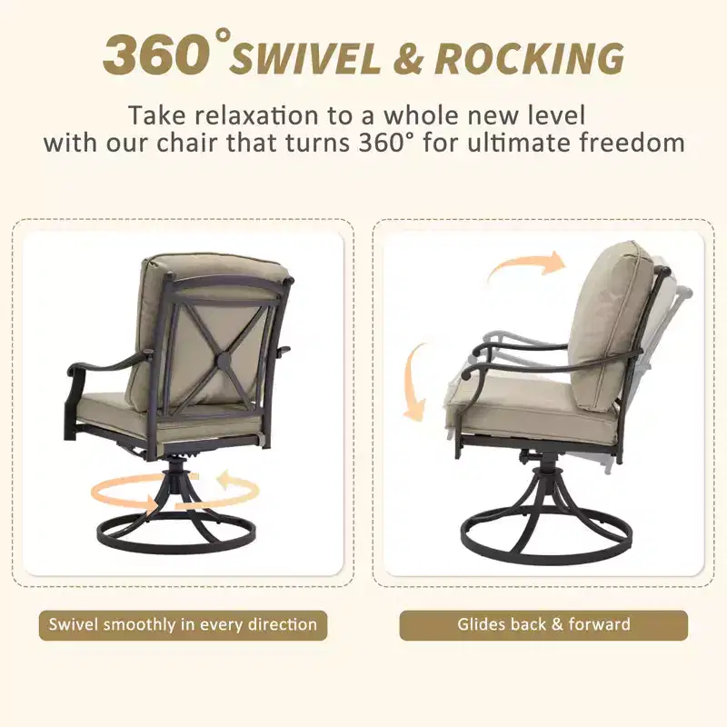 EROMMY Patio Dining Armchair with Cushion