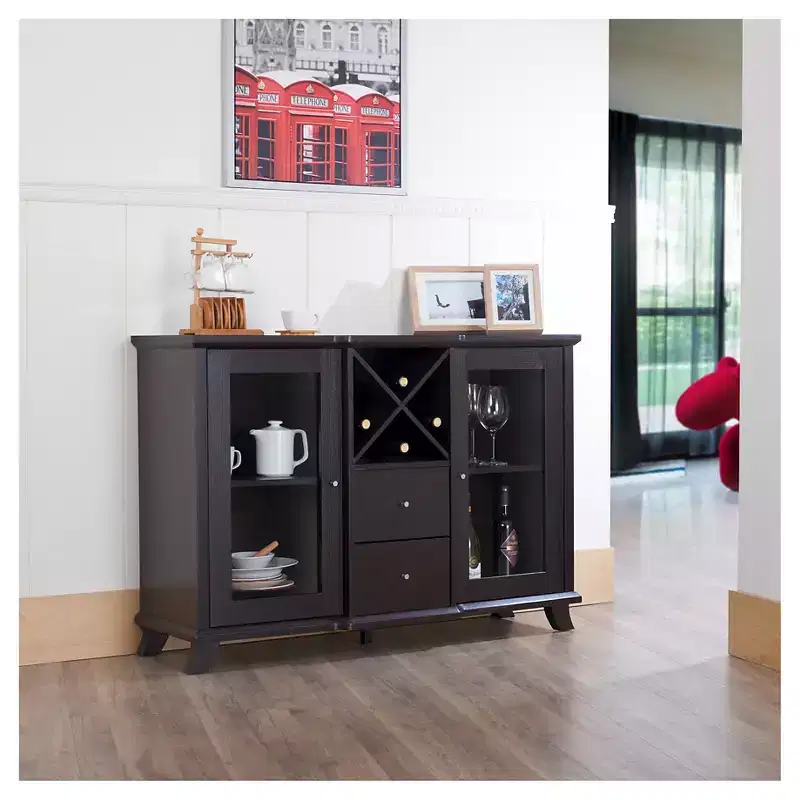 HOMES: Inside + Out Antonette Transitional Multi-Storage Dining Buffet Cappuccino