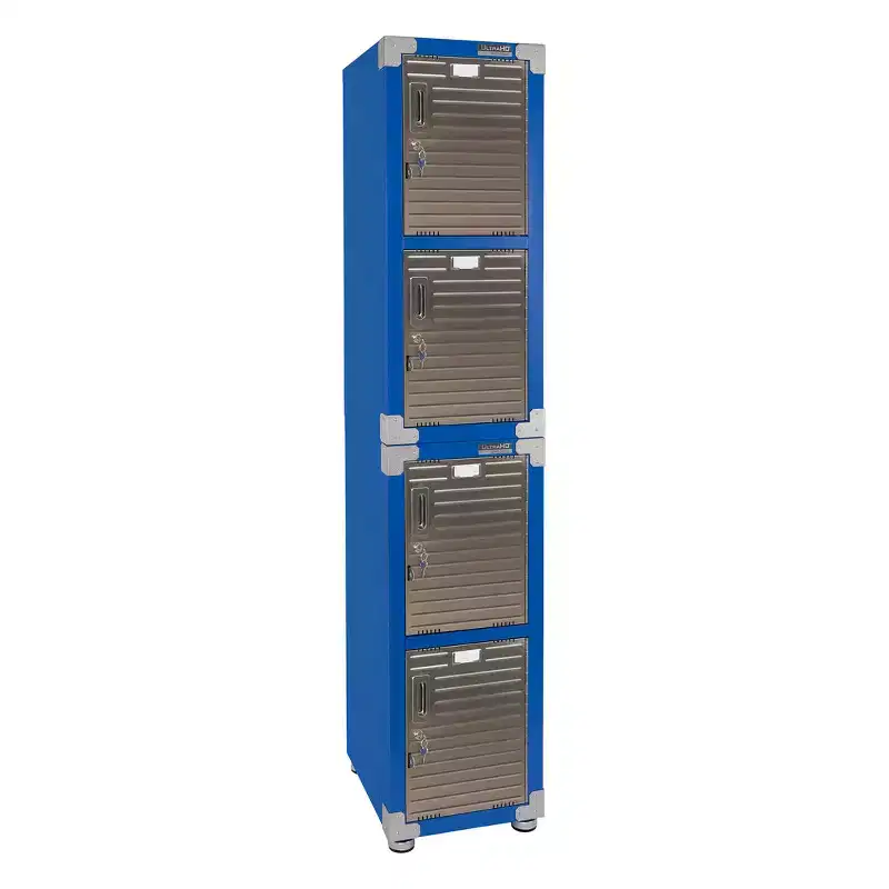 4-Door Stackable Locker Cabinet – Heavy Duty Steel Storage