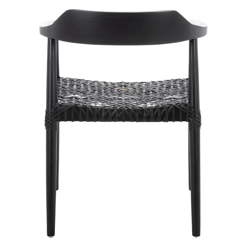 Munro Wanda Woven Leather & Solid Wood Accent Chair (Fully Assembled) - 22 W x 20.5 L x 28.5 H - 22Wx21Dx29H