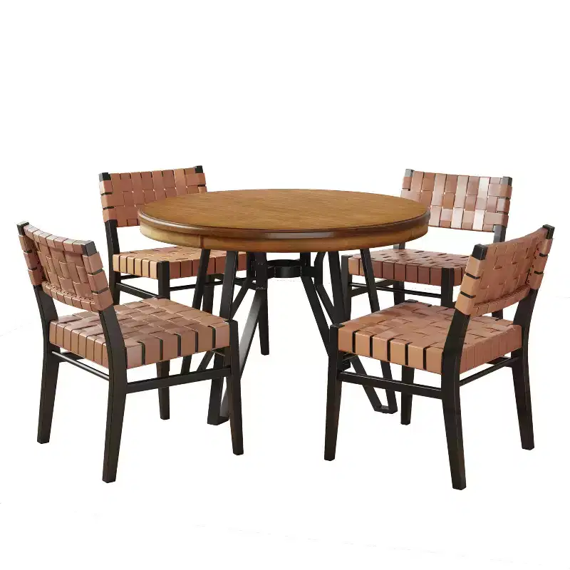 Christopher Knight Home Cassius 5 Piece Wood and Iron Dining Set