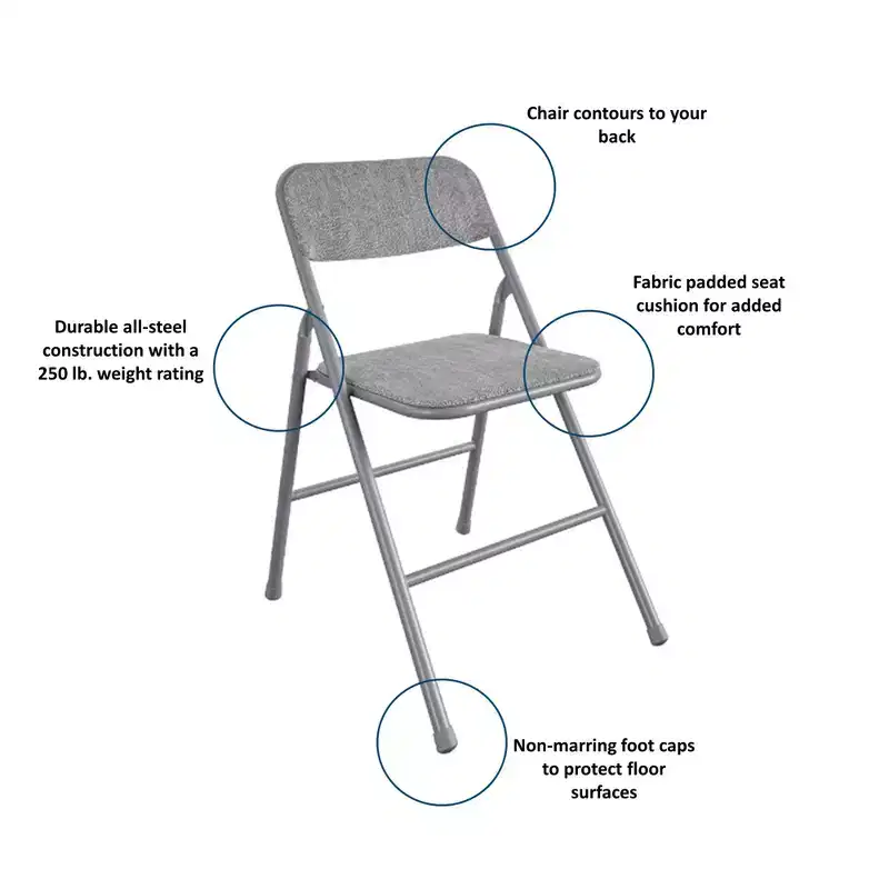 COSCO 5-Piece Folding Fabric Dining Set & 34 Vinyl Card Table