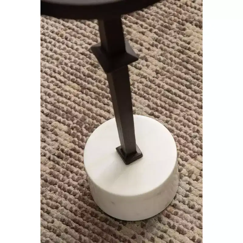 Pedestal Drink Table, 10x10x22, Bronze and Marble