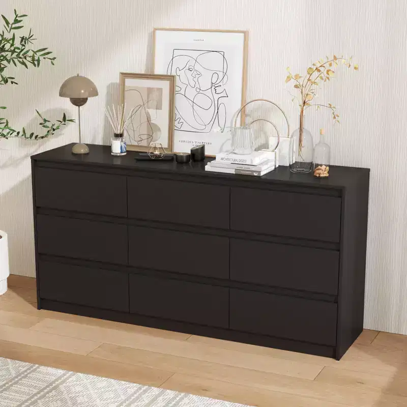 Famapy Contemporary Minimalist 9 - Drawer Dresser Chest , Spacious Storage for Bedroom/Living Room