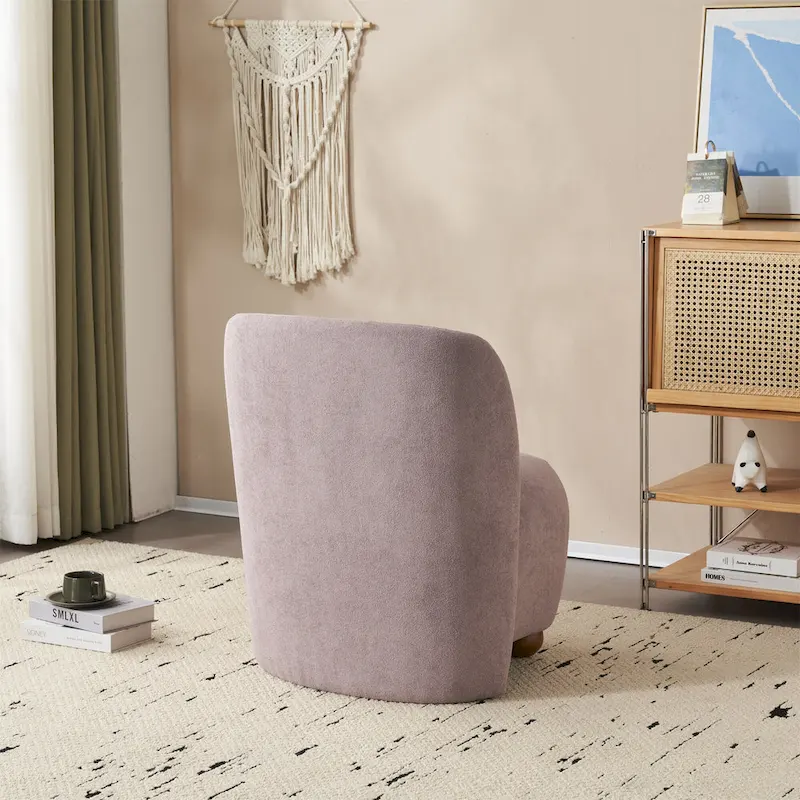 Christopher Knight Home - Eliana Modern Teddy Fabric Accent Chair with Curved Backrest and Legs