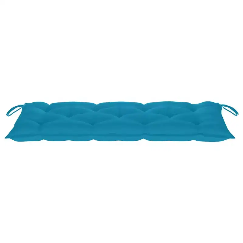 Garden Bench Light Blue Cushion, Natural Bamboo Bamboo 47.2 in