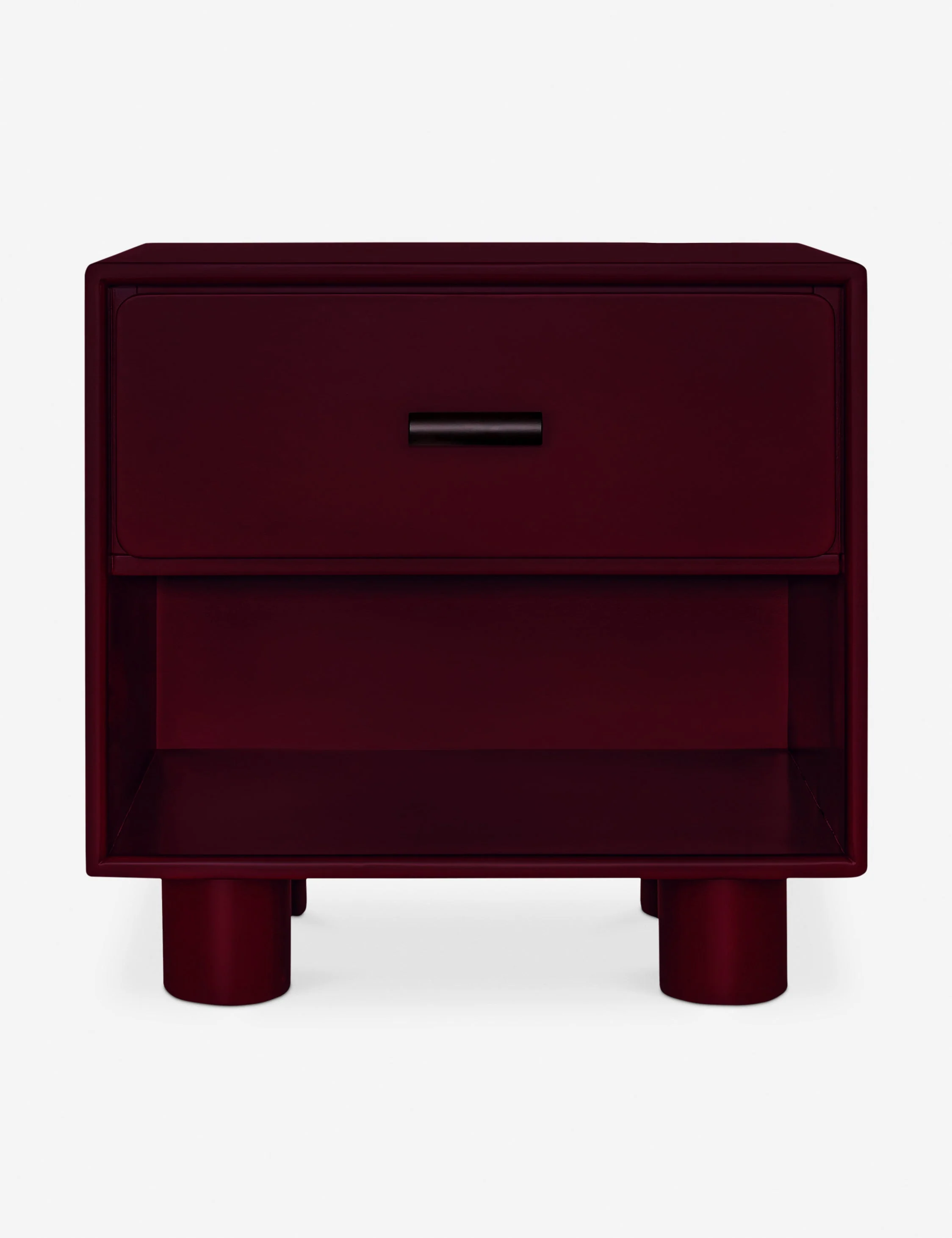 Nightstand - The nightstand brings bold color to clean lines for streamlined bedroom