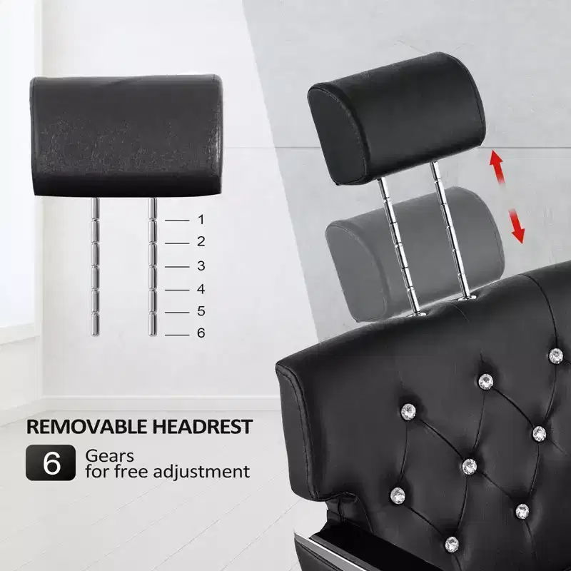 All Purpose Heavy Duty Reclining Hair Salon Chair with Headrest Brown