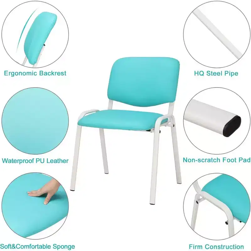 Karl Home 5-Pack PU Waiting Room & Conference Room Stackable Chairs