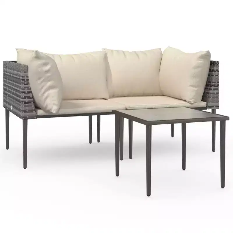 vidaXL Garden Lounge Set Grey, Beige