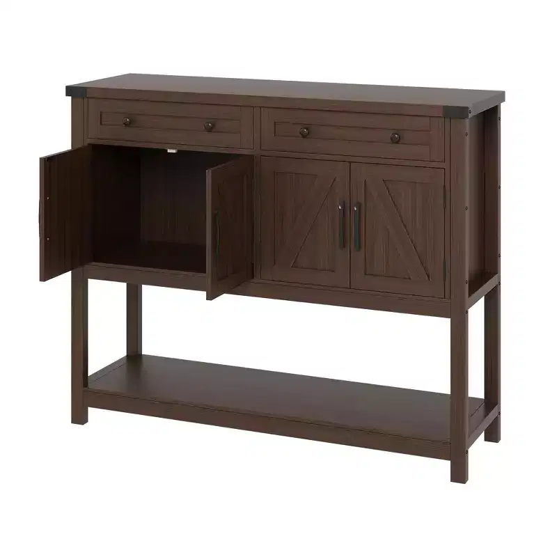 47-Inch Sideboard Buffet Cabinet with Drawers and Barn Doors