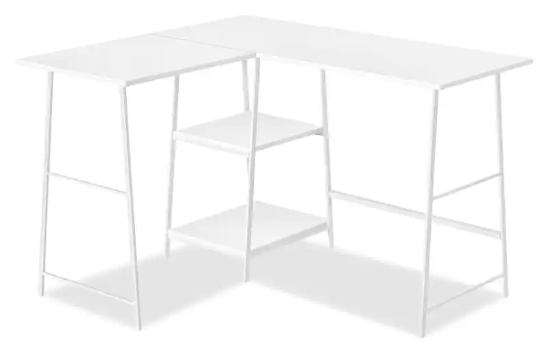 42 L-Shaped Office Desk with Shelves