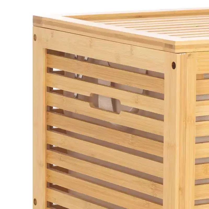 Lahiri 2 Compartment Laundry Basket with Liner - STG1904 - Natural/Beige - Safavieh