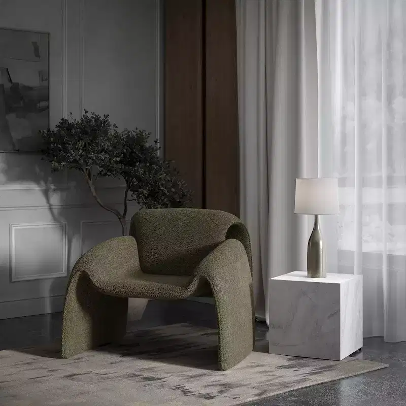 Jofran,Dolce Mid-Century Modern Bent Angle Upholstered Accent Chair