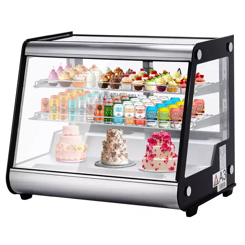 COZONY Commercial Display Refrigerator, Glass Door Merchandiser Cooler with Digital Temperature Control for Bakery and Cafe