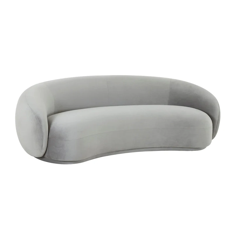 Curved Velvet Upholstered Sofa