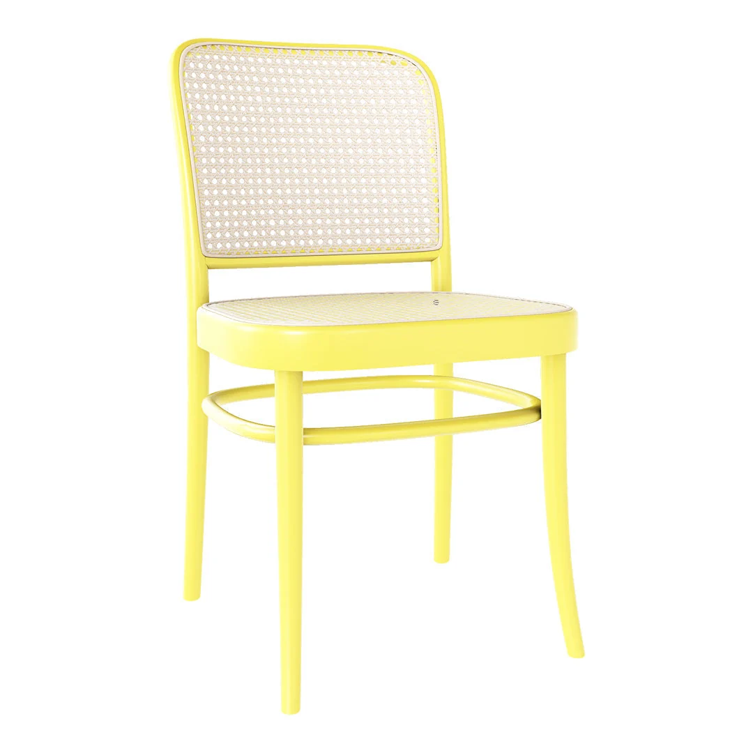 Art Nouveau Bent Wood & Cane Side Chair with Hoffman-Inspired Design for Dining Room