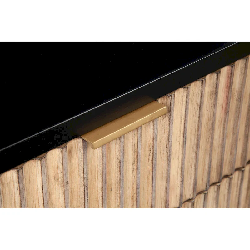 Modern Luxurious Nightstand with 2 Drawers and Gold Metal Legs