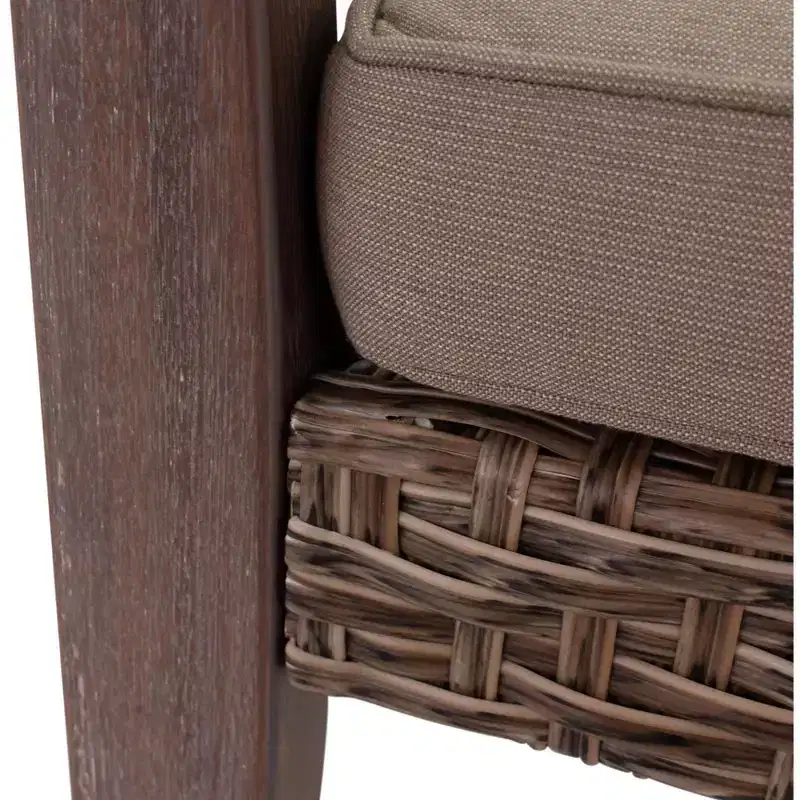 Courtyard Casual Buena Vista II Dining Arm Chair Stained Eucalyptus Wood Knock Down Packing Cushion Packed in Box but Priced Seperaely
