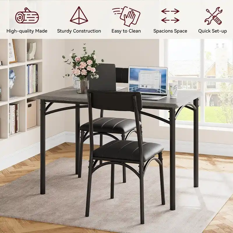 Upholstered dining table and chairs