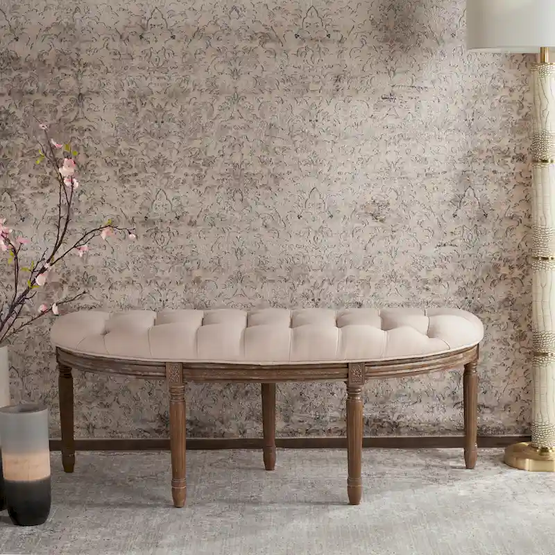 Rustic Semi Circle Bench - 50 W x 19.3 D x 19.3 H - 50Wx19Dx19H