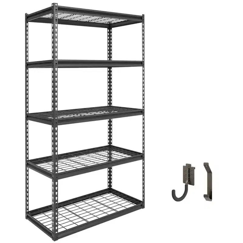 5-Tier 36"x18"x72" Steel Boltless Shelving Load 4000lbs with Wire Deck Dark Gray