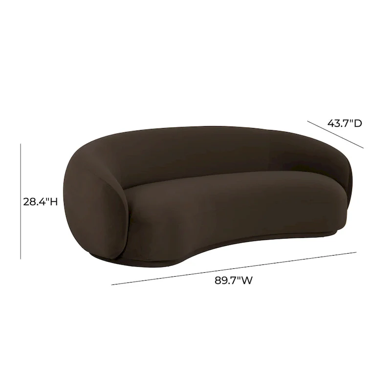 Curved Velvet Upholstered Sofa