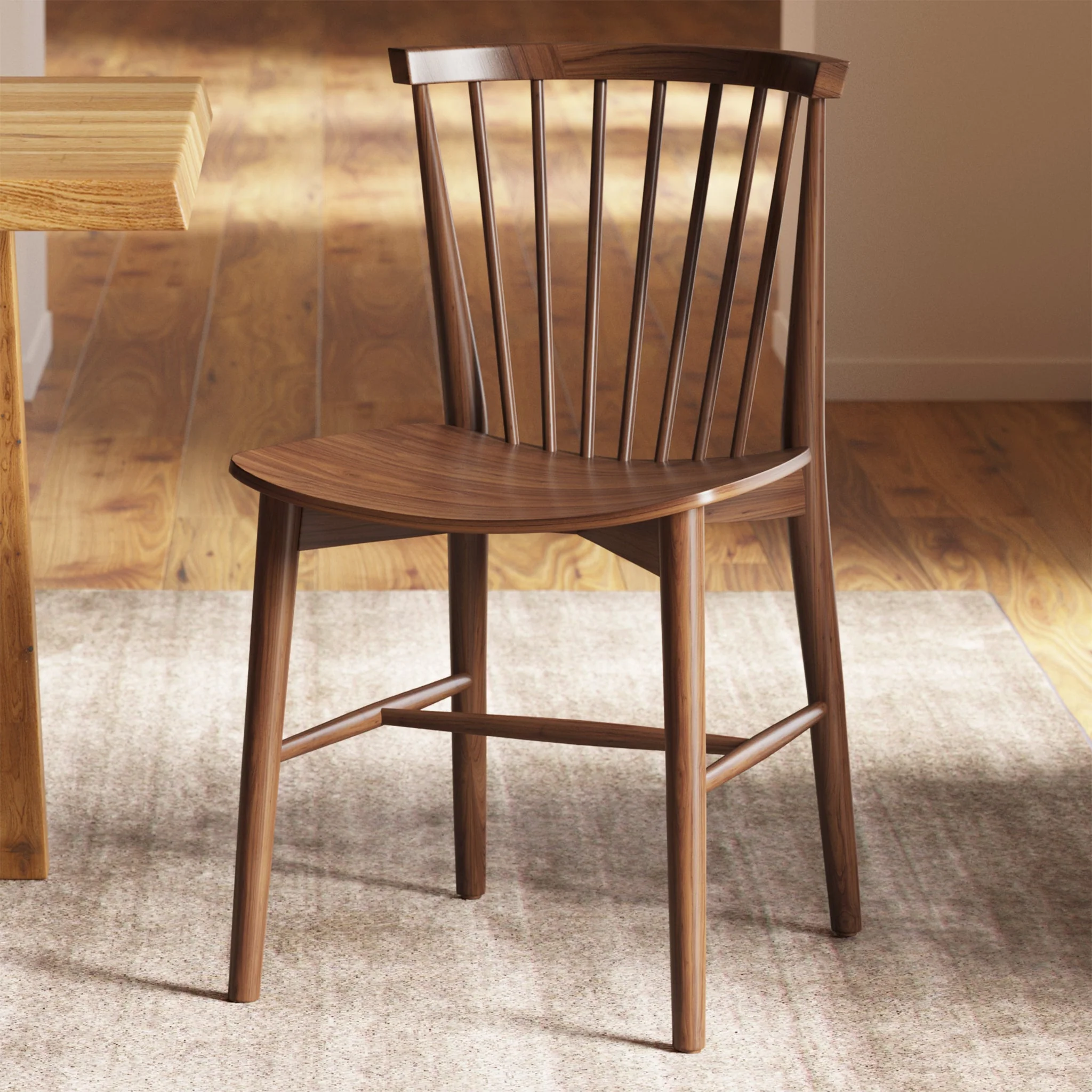 Mid-Century Modern Walnut Walnut Wood Dining Chair for Dining Room